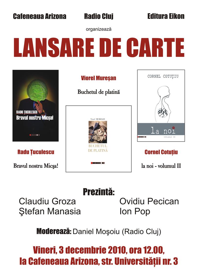 Trei lansări de carte, simultan, în celebra cafenea Arizona