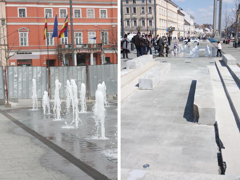 Fântâna din Unirii, peticită, dar plină de rupturi
