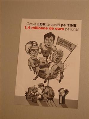 Mii de fluturaşi în care parlamentarii Opoziţiei, în grevă parlamentară, sunt ironizaţi, distribuiţi în cartierele din Cluj