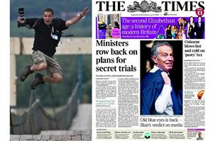 Din redacţia ZIUA de CLUJ, pe prima pagină în The Times
