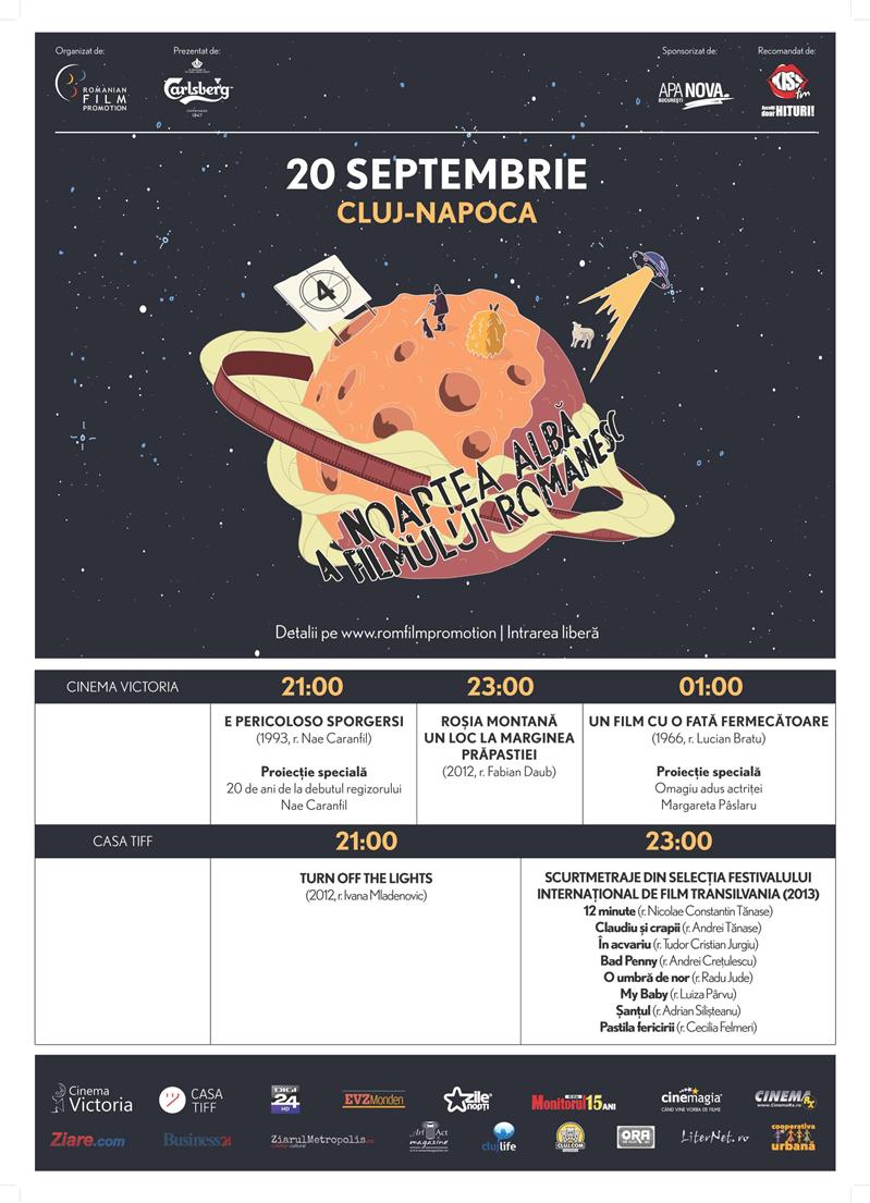 Noaptea Albă a Filmului Românesc, vineri, la Cluj