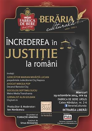 Încrederea românilor în justiție, tema de dezbatere a Berăriei Culturale