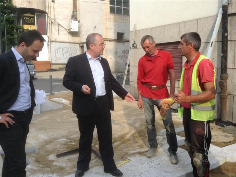 Şantierul de pe I. C. Brătianu, inspectat de primar. În ce stadiu sunt lucrările GALERIE FOTO
