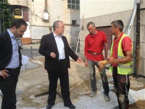 Şantierul de pe I. C. Brătianu, inspectat de primar. În ce stadiu sunt lucrările GALERIE FOTO