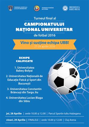 Finala campionatului naţional de fotbal universitar se joacă pe Cluj Arena
