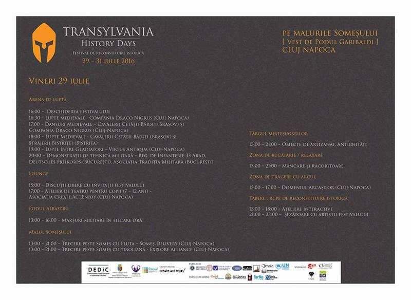 Soldaţi romani, gladiatori şi cavaleri medievali cuceresc malurile Someşului. Vezi programul Transylvania History Days 2016 