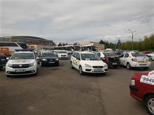 Protest anti Uber al taximetriştilor din Cluj VIDEO