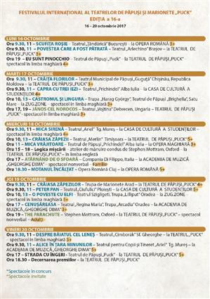 21 de spectacole la Festivalului Internațional al Teatrelor de Păpuși de la Cluj