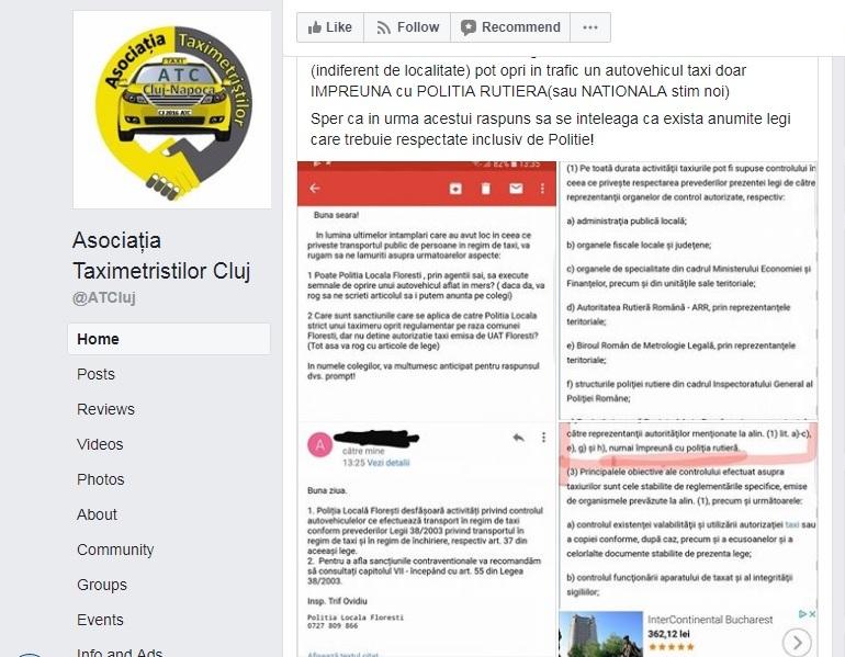 Asociaţia Taximetriştilor Cluj ameninţă că va refuza preluarea curselor cu destinaţia Floreşti: 