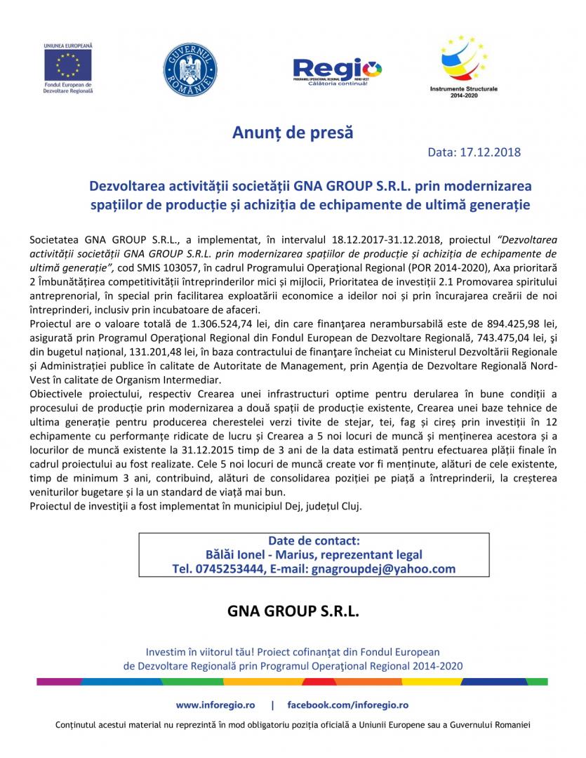 Modernizarea spațiilor de producție și achiziția de echipamente de ultimă generație