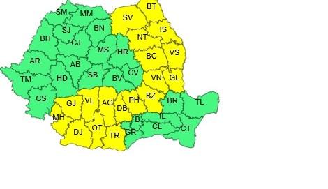 Noi atenționări de cod galben: ploi, vijelii și grindină / Prognoza pentru Cluj