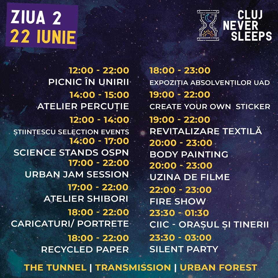 Cluj Never Sleeps continuă: picnic în Unirii, silent party  sau expoziţia absolvenţilor UAD