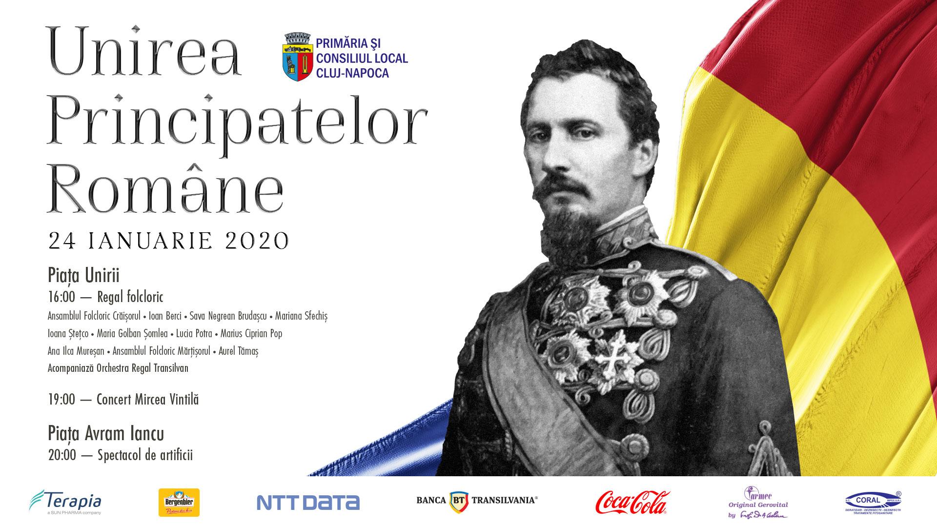 Programul zilei de 24 Ianuarie, ziua Unirii Principatelor Române, la Cluj Napoca
