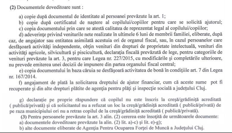 Primăria Cluj dă bani pentru plata bonelor. Cum poţi încasa 710 lei lunar
