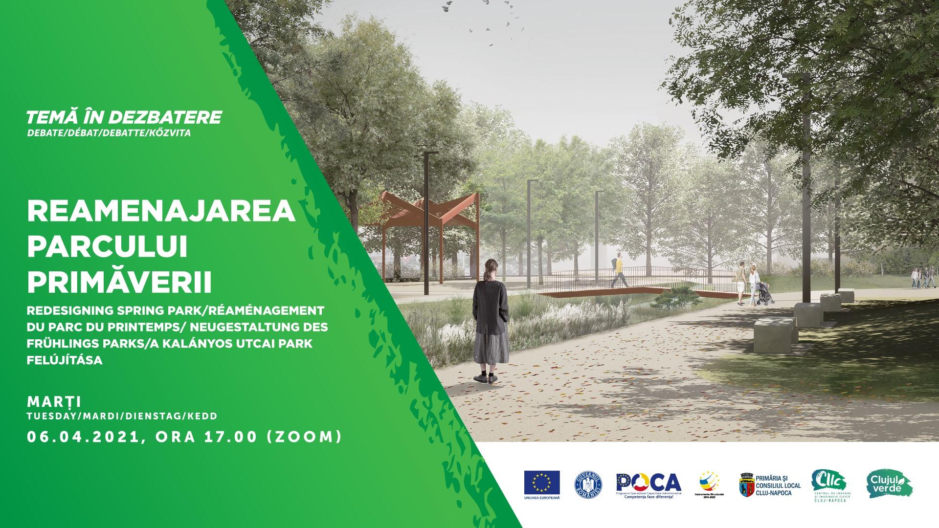 Parcul Primăvarii, extins prin mutarea benzinăriei / 400 de arbori noi, shared space pe străzile vecine, machetă 3D cu Mănăşturul