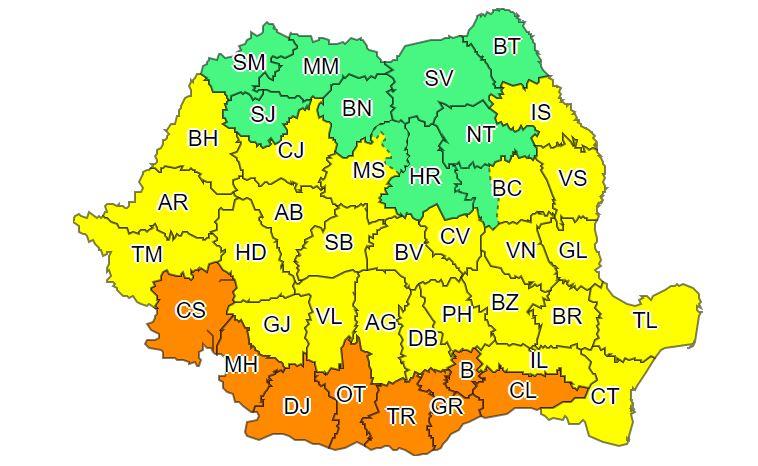 COD GALBEN de caniculă la Cluj. Temperaturi spre 40 de grade în weekend
