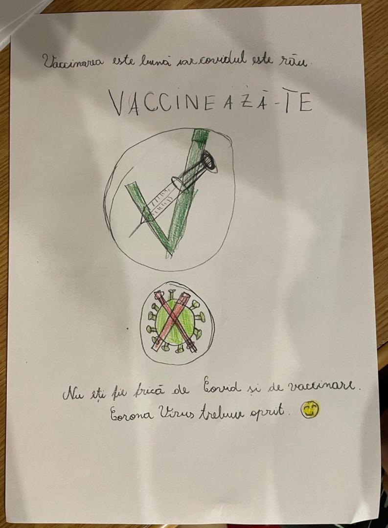 Copil de 9 ani, mesaj în ziua primei dozei de vaccin