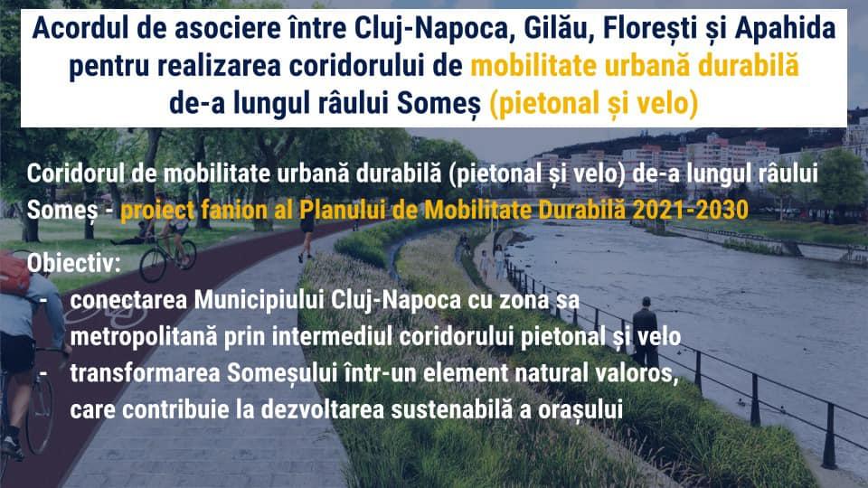 Culoar de biciclete și pietonal Gilău-Florești-Cluj-Apahida aprobat de Consiliul local Cluj-Napoca