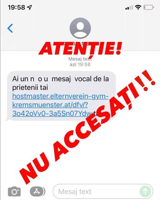 Poliţia avertizează cu privire la un mesaj de tip sms, primit pe telefoane: Nu vă lăsaţi înşelaţi!