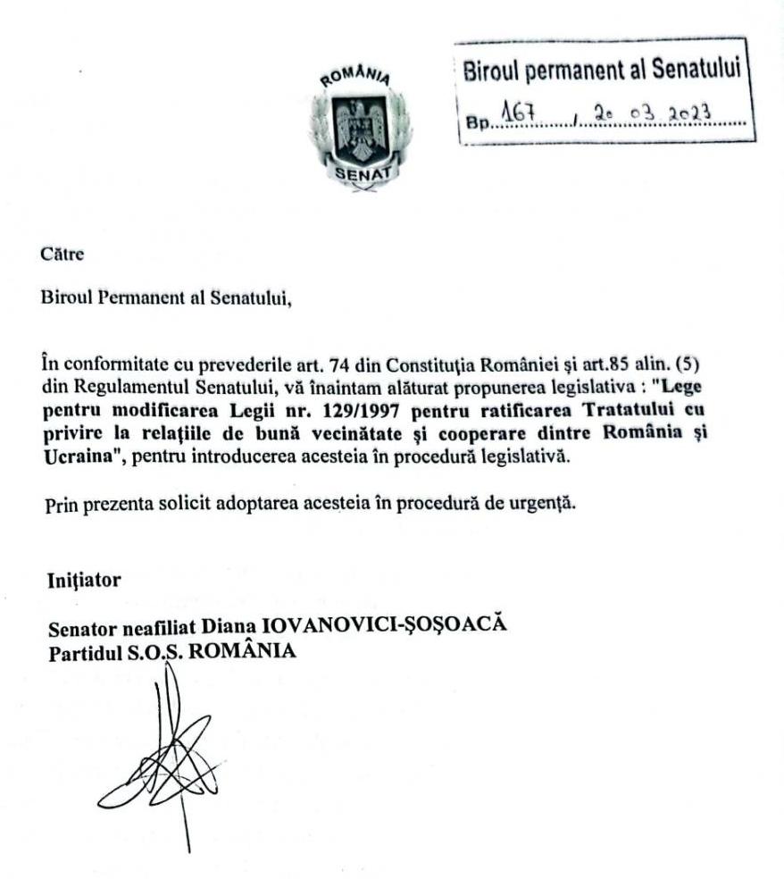 Șoșoacă, proiect de lege pentru anexarea teritoriilor românești din Ucraina.