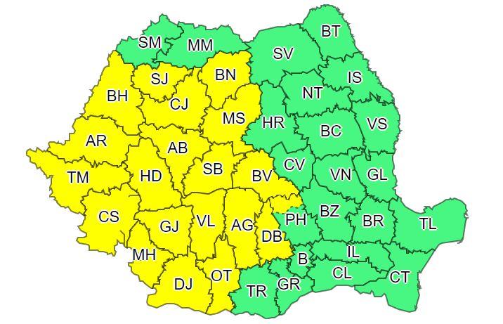 Nu scăpăm de vremea rea! Cod Galben de ploi torențiale la Cluj