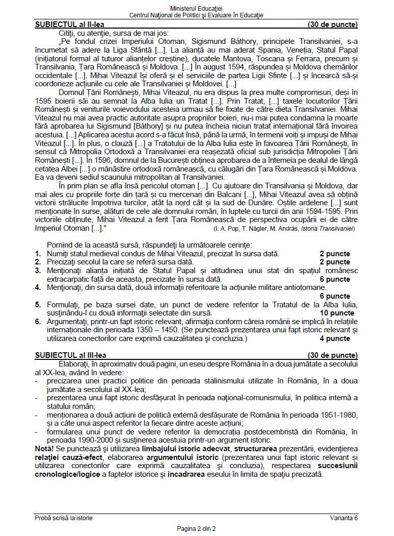 BAC 2023. Ce SUBIECTE au primit elevii la Istorie