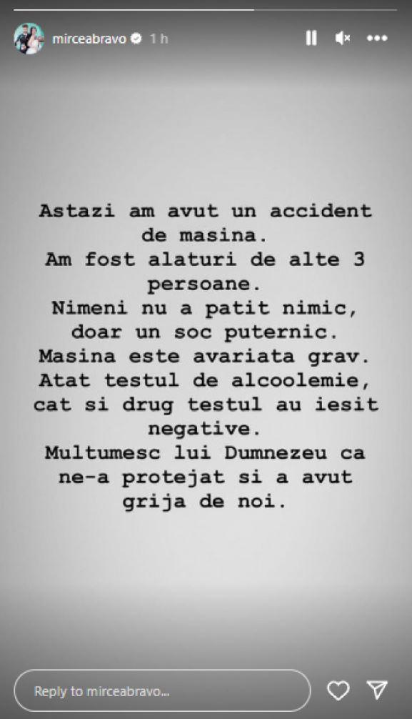 Prima reacție a lui Mircea Bravo după accident