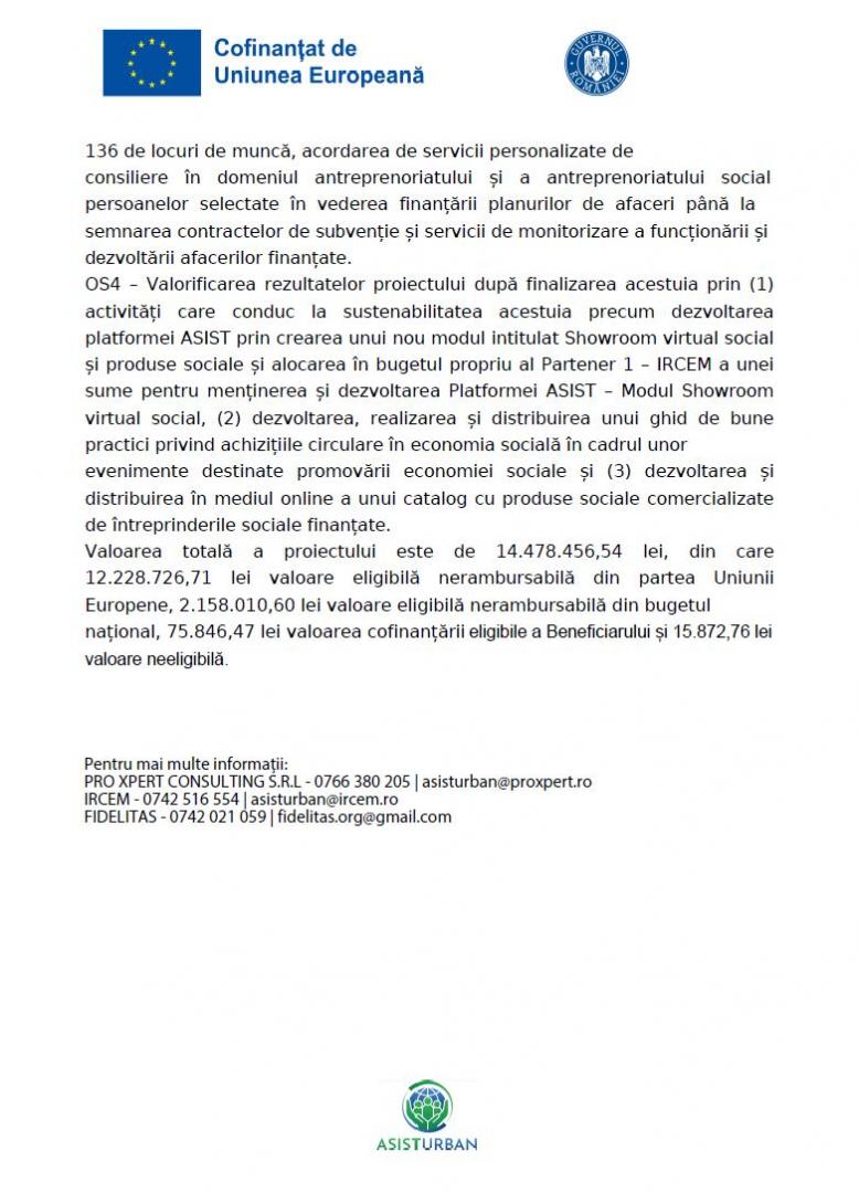 Comunicat de presă: Lansarea proiectului „Anteprenoriat social și întreprinderi sociale în Transilvania - urban”