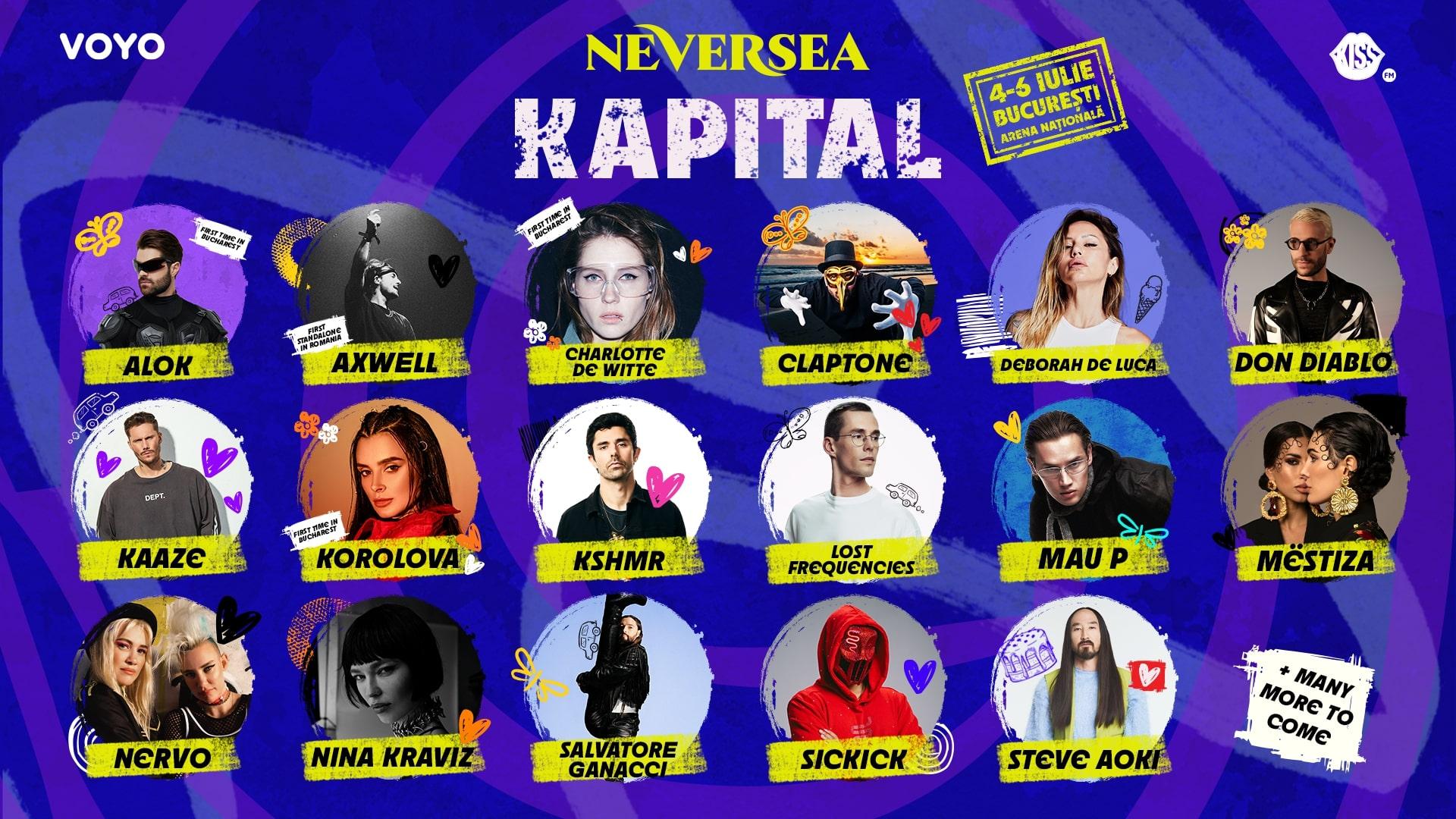 Neversea Kapital anunță primii artiști. Cine va urca pe scena din București