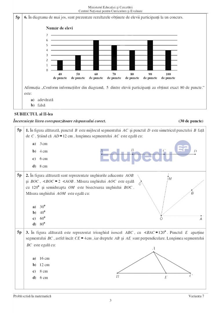 Evaluarea Națională 2025. Elevii susțin proba de Matematică/ SUBIECTELE și BAREMUL în funcție de profil