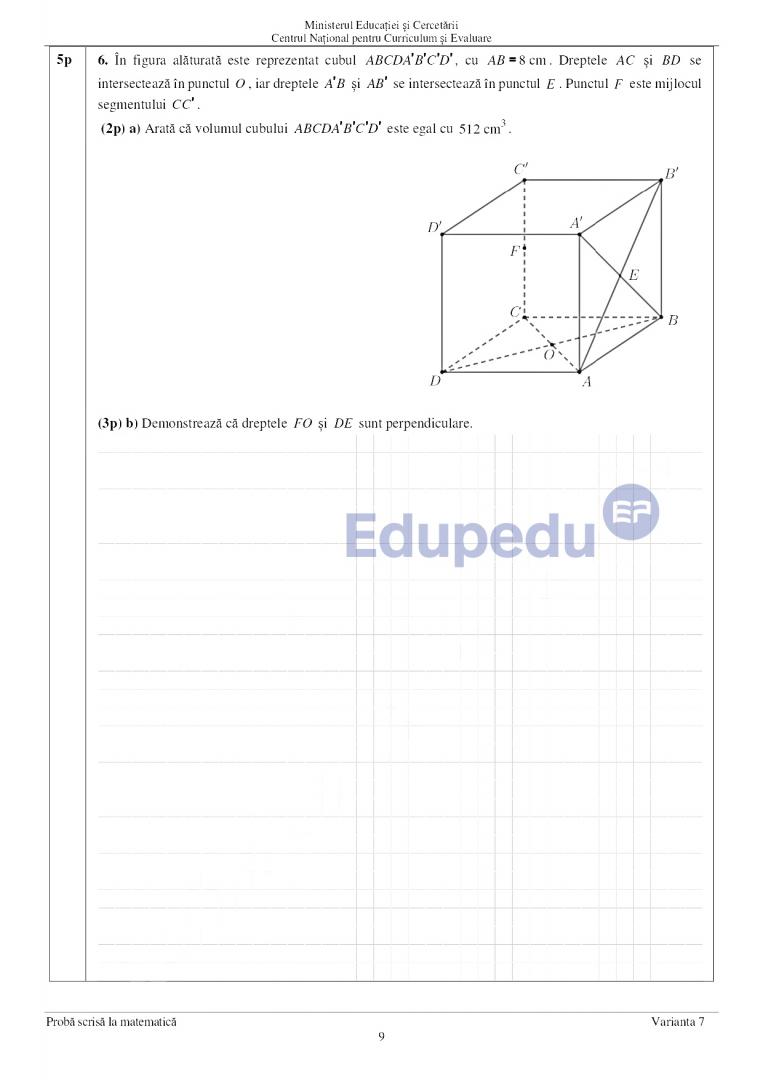 Evaluarea Națională 2025. Elevii susțin proba de Matematică/ SUBIECTELE și BAREMUL în funcție de profil