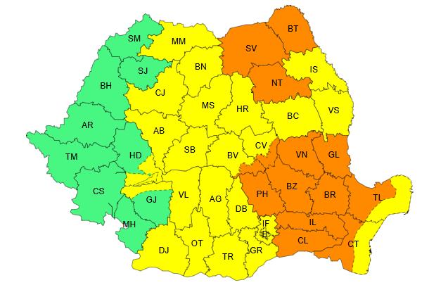 Nouă avertizare COD GALBEN de FURTUNĂ la Cluj: Ploi, descărcări electrice, vijelii și grindină