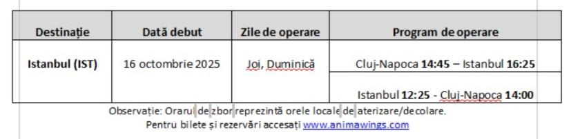 Zbor direct Cluj-Napoca - Istanbul. Când va fi operat și ce prețuri au biletele