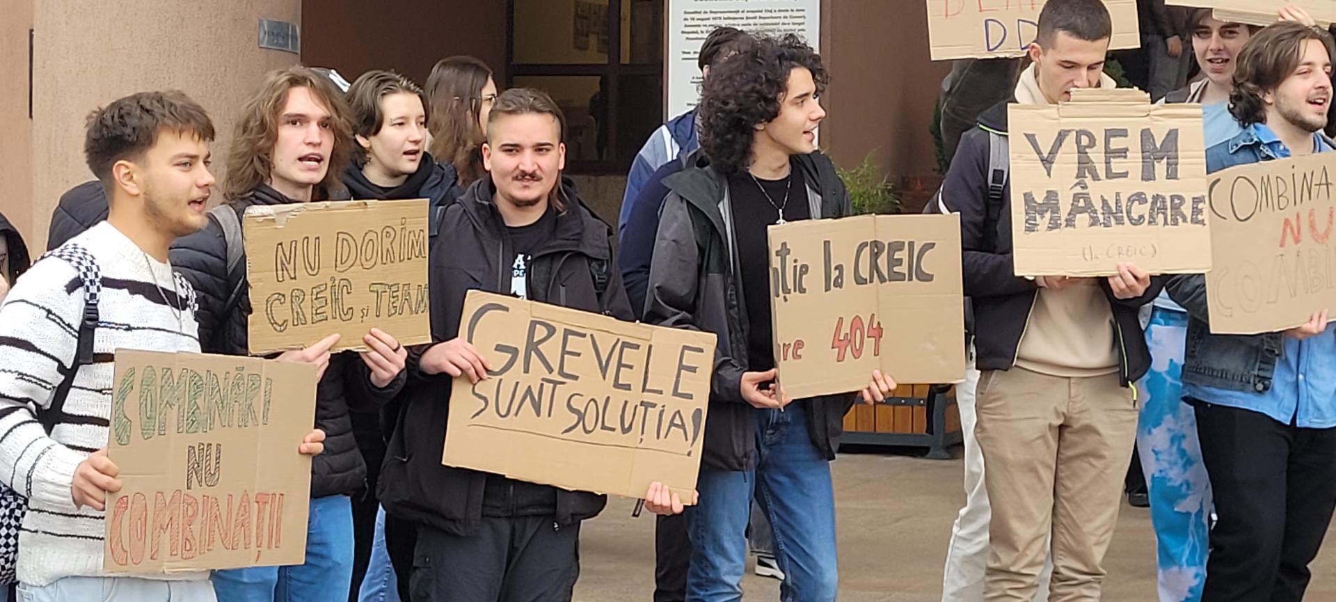 Protest anti-CREIC al studenților de la Mate-Info: "David șef de institut ne trimite la păscut"