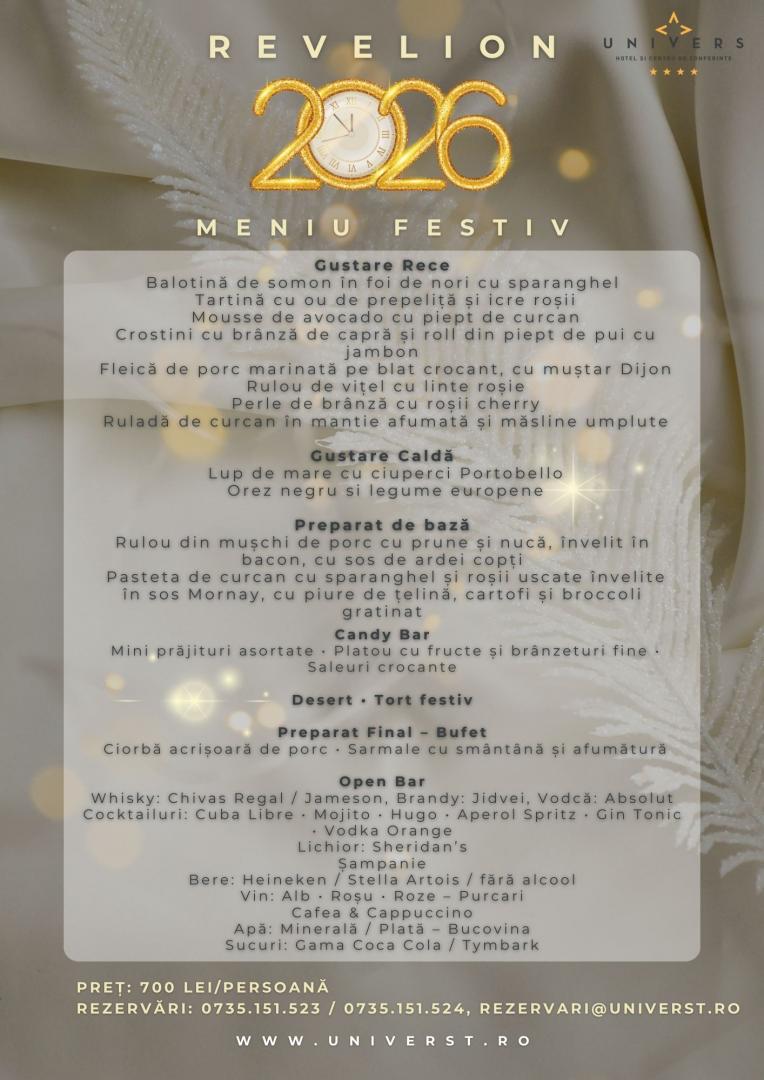 Start sărbătorilor de iarnă: Revelion 2026 & Oferte speciale de decembrie la Hotel Univers