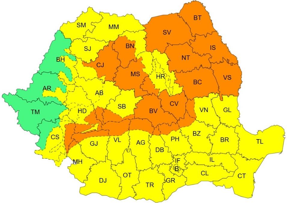 Vreme extremă la Cluj. COD PORTOCALIU de ninsoare și viscol