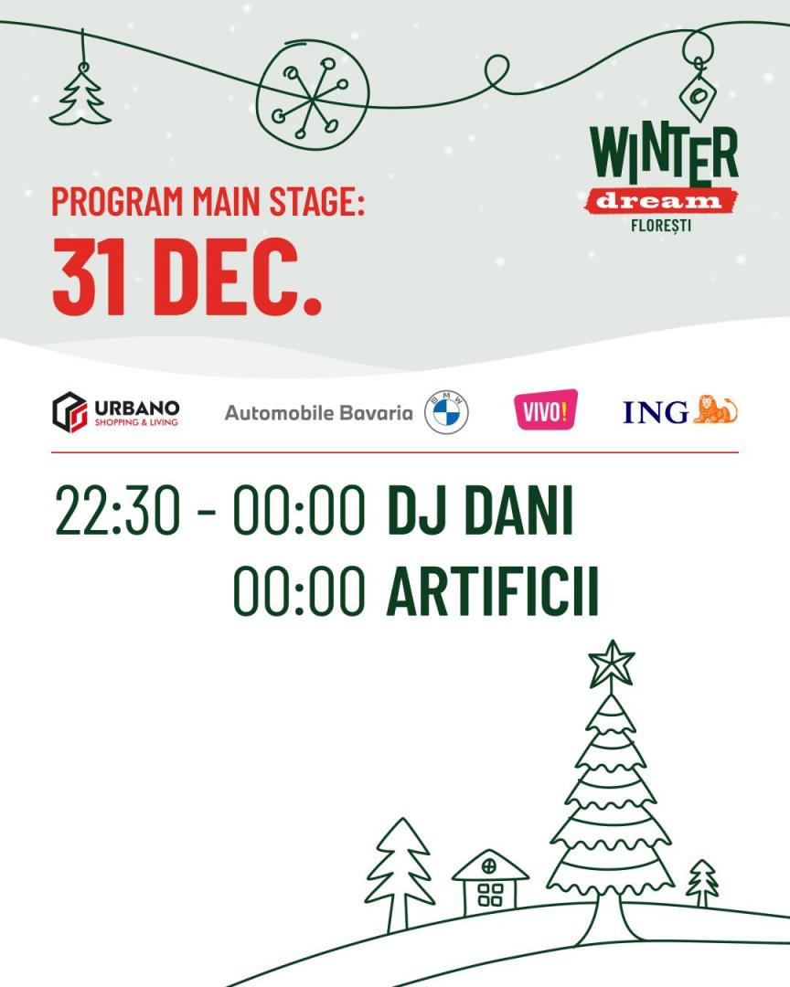 Revelion 2026 la Florești: muzică specială și spectacol de artificii