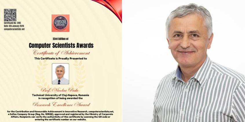 Cercetarea de top de la UTCN, recunoscută internațional: profesor universitar, premiat pentru inovații &icirc;n 3D printing