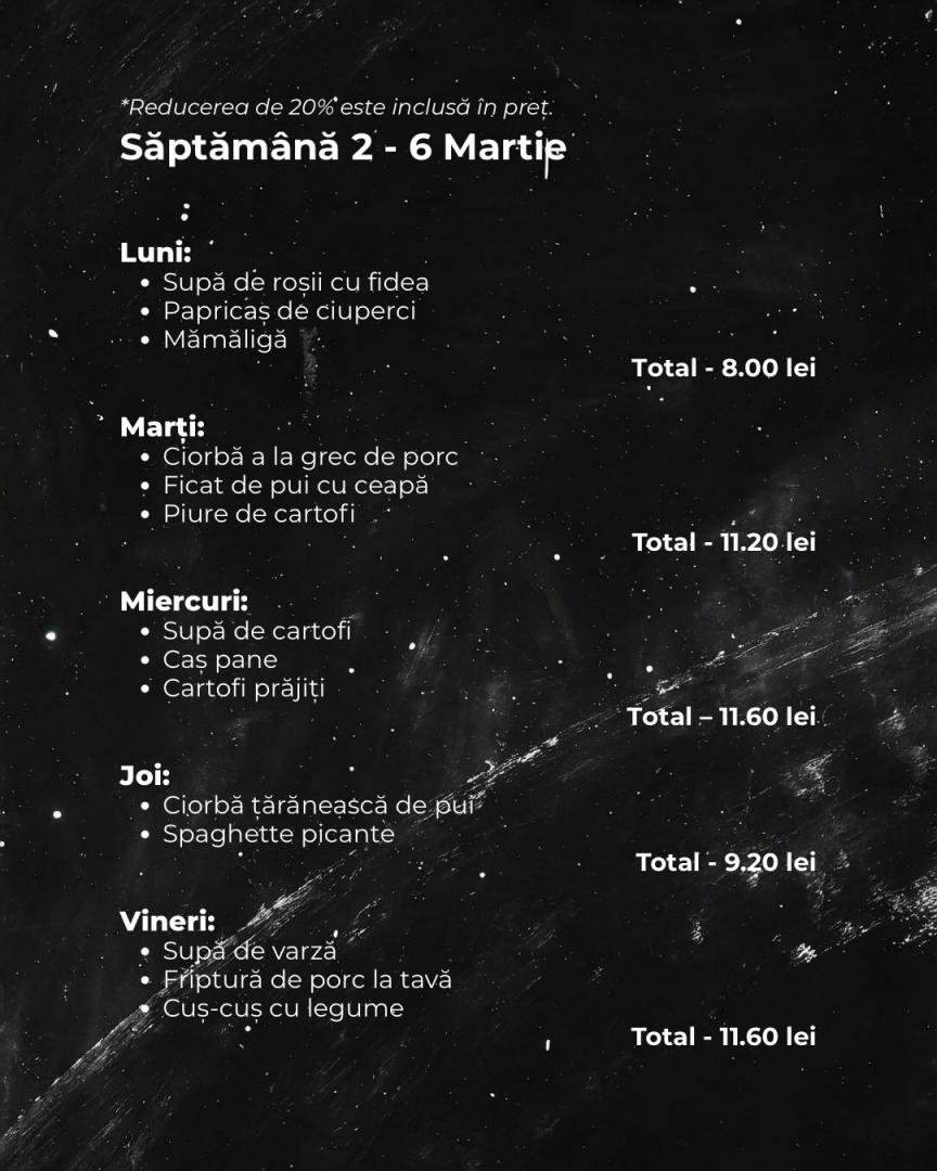 Victorie pentru studenții UBB! Meniul zilei la Cantina Hașdeu va costa mai puțin dec&acirc;t o cafea &icirc;n oraș