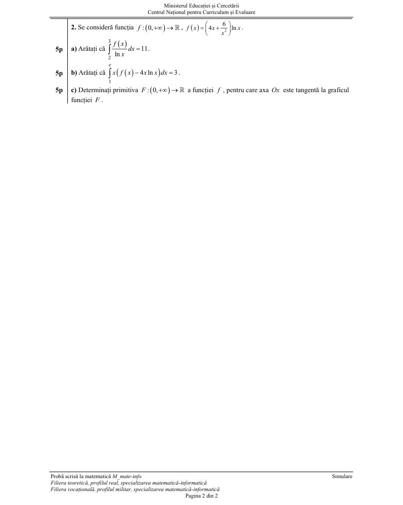 Simulare BAC 2026. Ce subiecte au primit elevii la Matematică/ Au fost publicate baremele de corectare