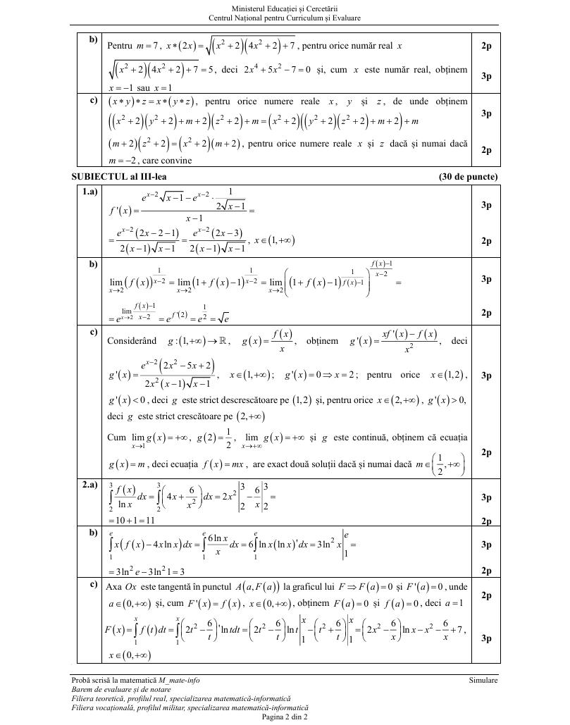 Simulare BAC 2026. Ce subiecte au primit elevii la Matematică/ Au fost publicate baremele de corectare