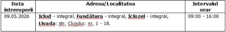 &Icirc;ntreruperi planificate &icirc;n alimentarea cu energie electrică din județul Cluj