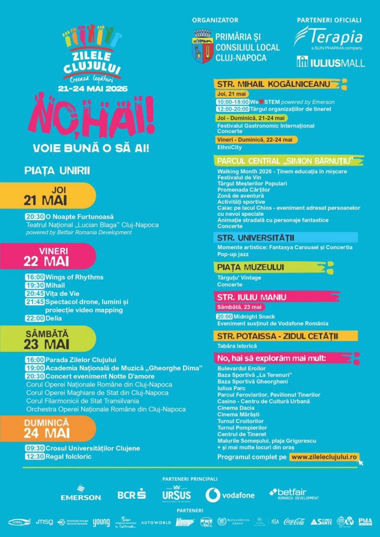 No, hai, voie bună o să ai la Zilele Clujului 2026!
