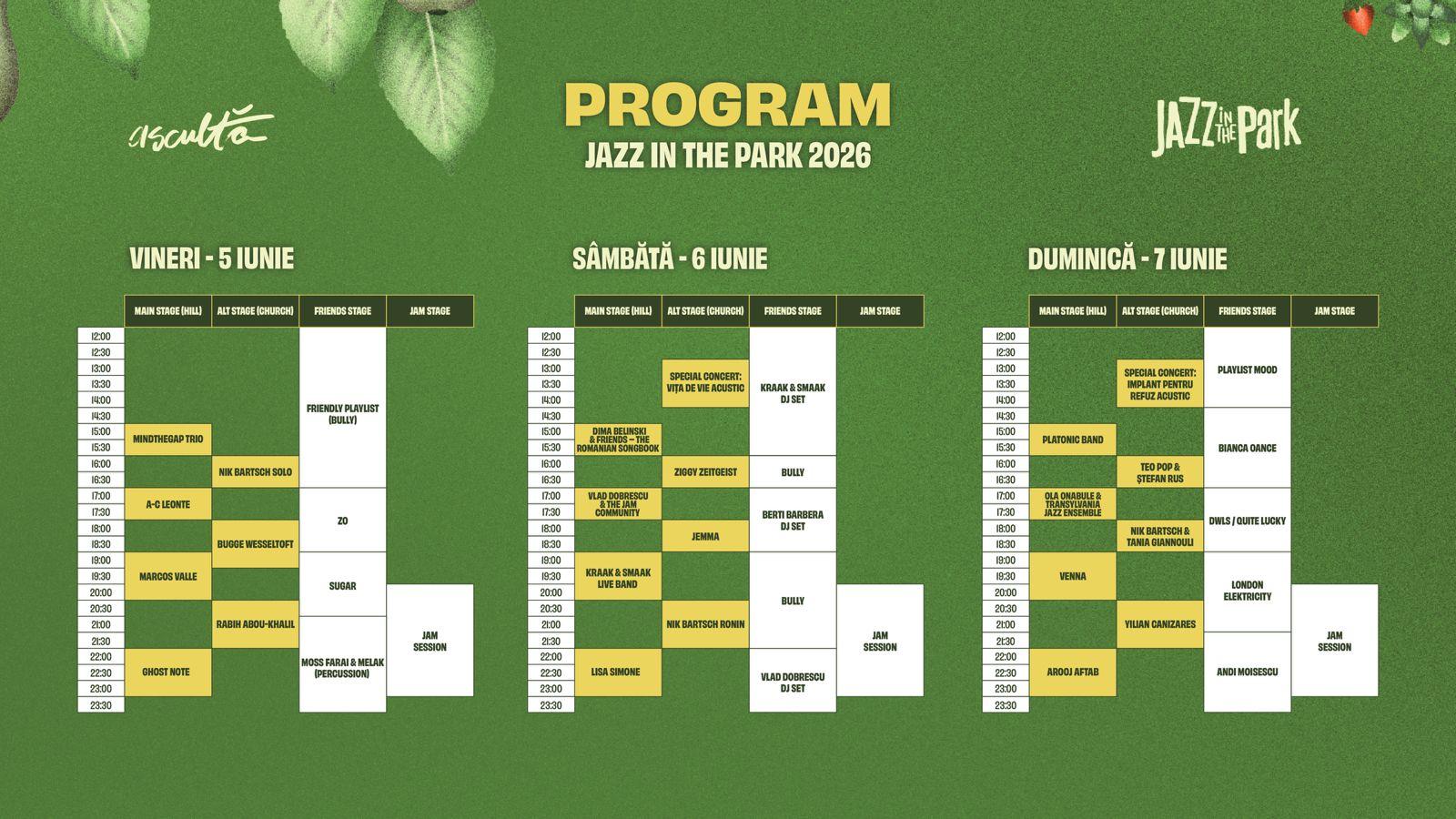 Start, Jazz in the Park 2026: de la Lisa Simone, la ateliere de țuică și gomboți, grădiniță pentru copii și bilete ieftine pentru 2027 / Program pe zi