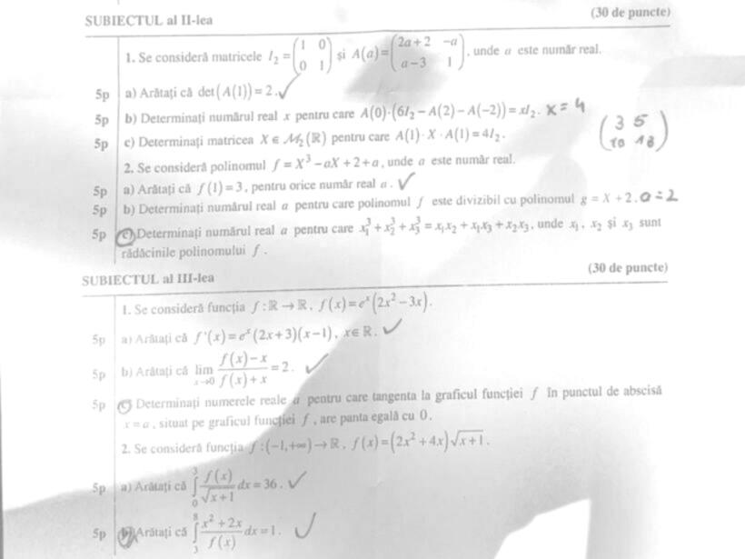 BAC 2026. SUBIECTELE la Matematică. Ce au avut de rezolvat elevii, &icirc;n funcție de profil
