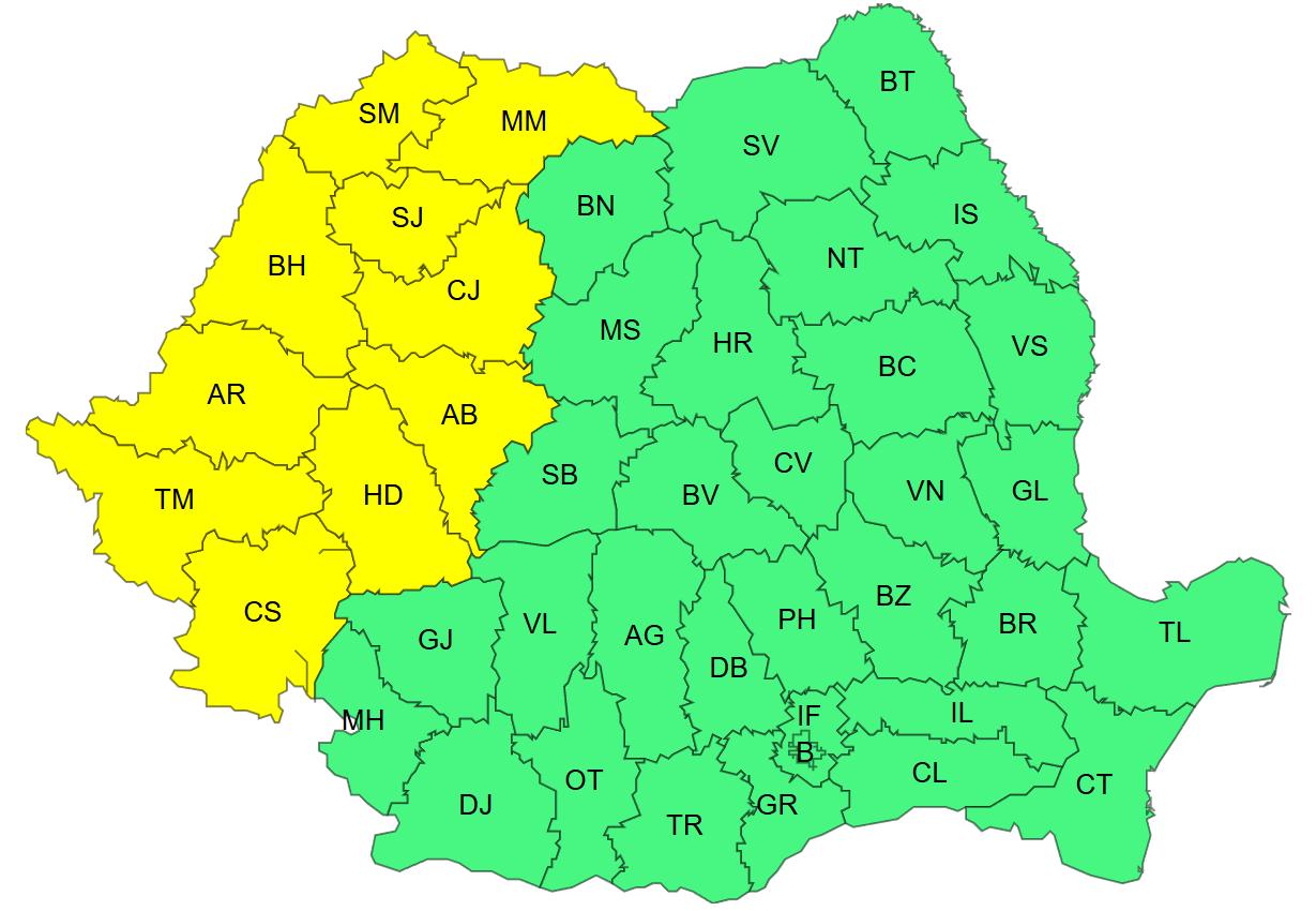 Vara nu se dă bătută! A fost emis un COD GALBEN de caniculă pentru mijlocul săptăm&acirc;nii. Este vizat și Clujul