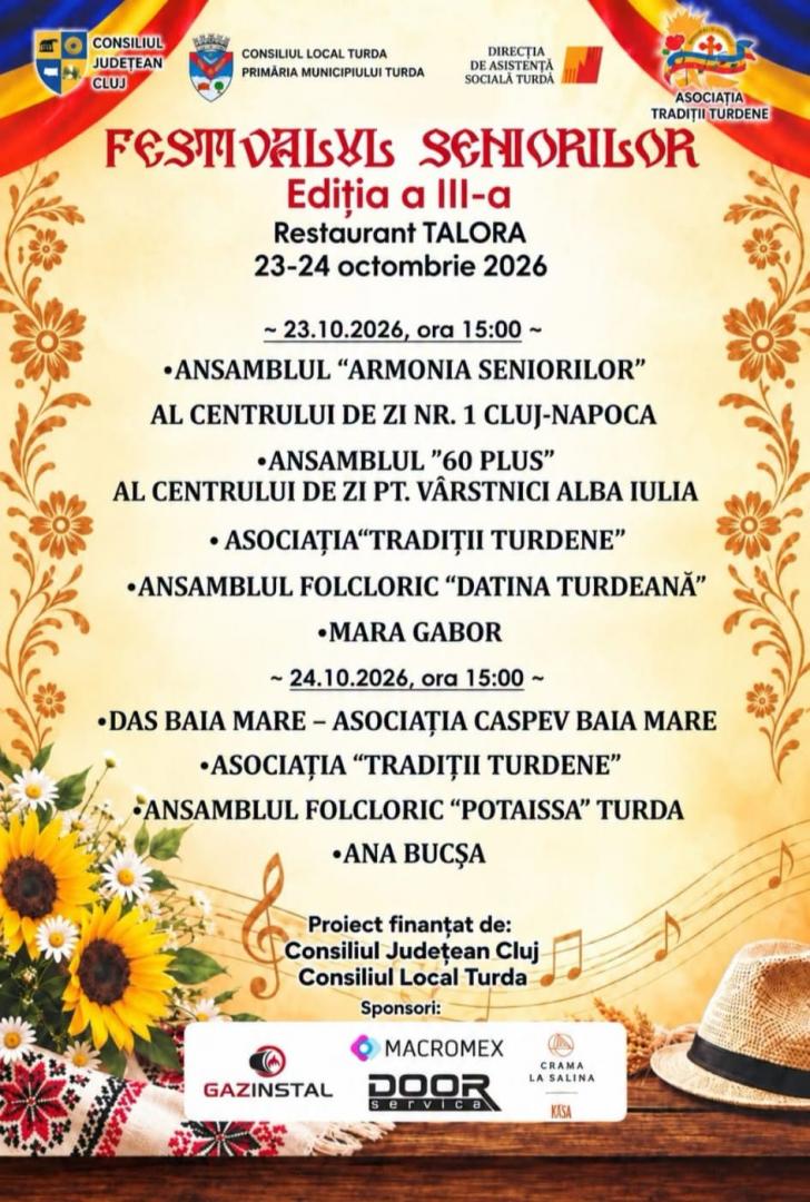 Festivalul Seniorilor revine la Turda: Două zile de sărbătoare / Vezi programul