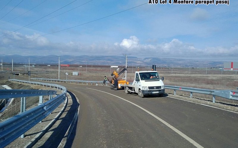 CNAIR: Continuă lucrările la A10, inclusiv montarea de parapete la lotul 4