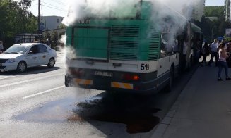 Incendiu la un autobuz CTP, în Mănăştur