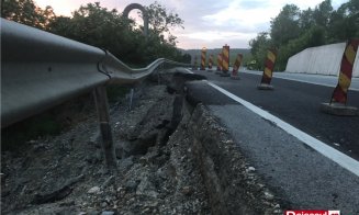 Șocant! Drumul care leagă Dejul de Baia Mare a luat-o la vale. Sute de milioane de lei duși pe apa sâmbetei